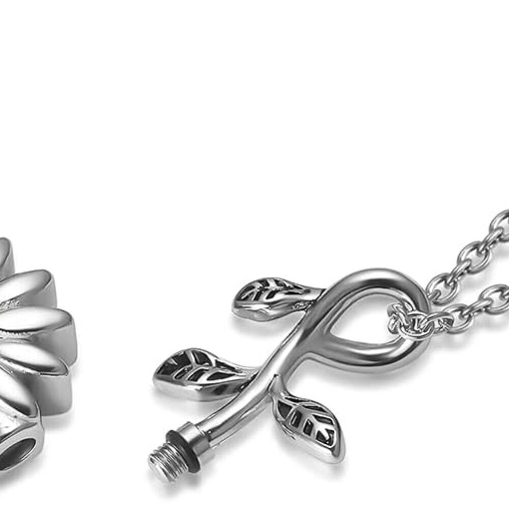 Sunflower Cremation Jewelry Stainless Steel Keepsake Urn Necklace for Women - Picture 4 of 6